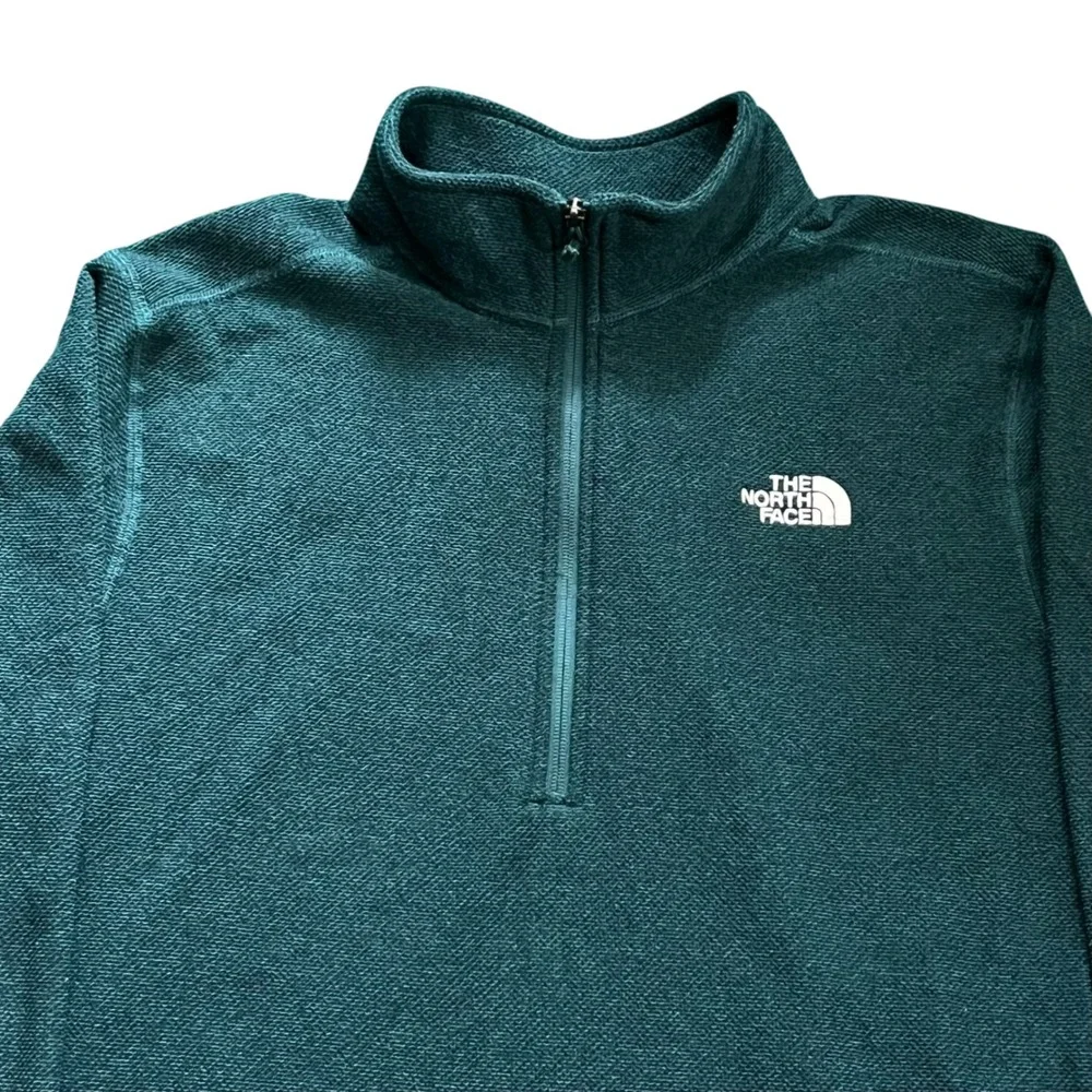 The North Face Men's Textured Cap Rock 1/4 Zip Fleece Pullover Forest Green XL